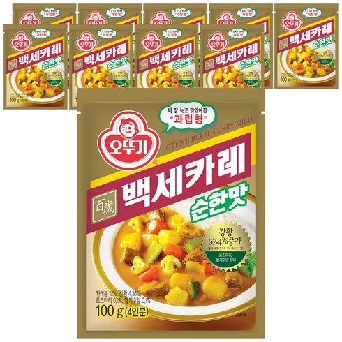 오뚜기 백세카레 순한맛, 100g, 10개