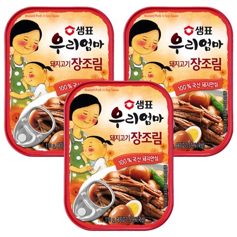 샘표 우리엄마 돼지고기 장조림, 110g, 3개