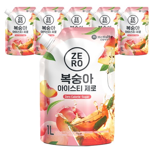 아이스티제로 - 맥널티커피 복숭아 아이스티 제로, 1L, 6개