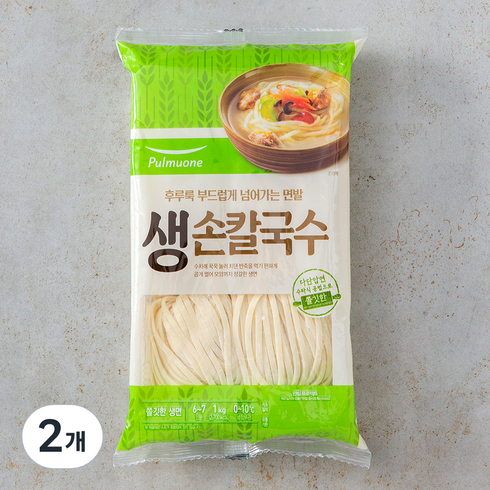 생면쟁이의칼국수면생칼국수생면3인분600g - 풀무원 생손칼국수, 1kg, 2개