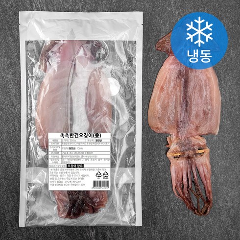 촉촉오징어 왕특대 4미오징어채 1봉 - 촉촉 반건조 오징어 5마리, 550g(중), 1봉