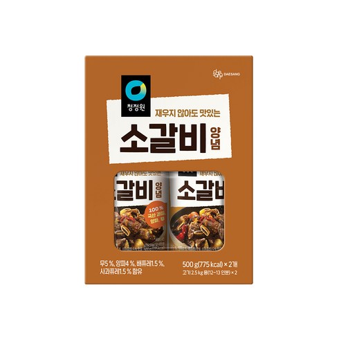 대상 청정원 소갈비양념, 500g, 2개