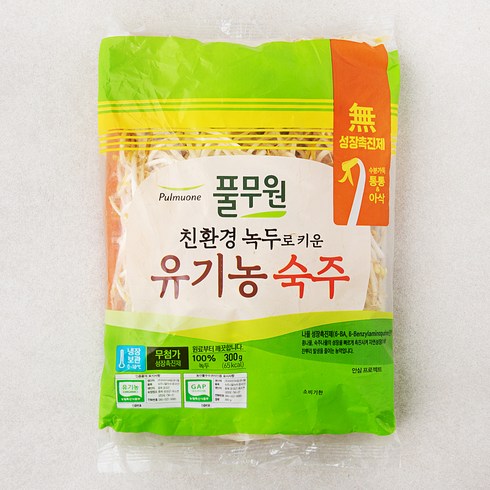 숙주찜 나물 - 풀무원 유기농 인증 숙주, 300g, 1개