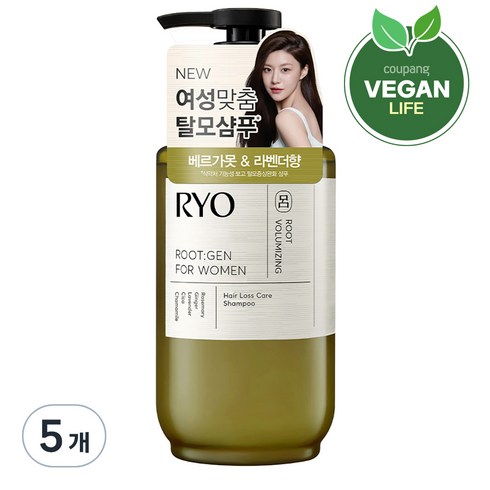 려 루트젠 여성용 탈모증상전문케어 샴푸, 5개, 353ml