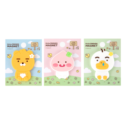 카카오프렌즈 LF 리틀 PVC 마그넷 3종 세트, 튜브, 어피치, 라이언, 1세트
