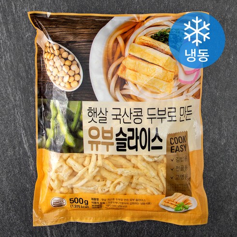 유부 - 신미 햇살 국산콩 유부 슬라이스 (냉동), 500g, 1개