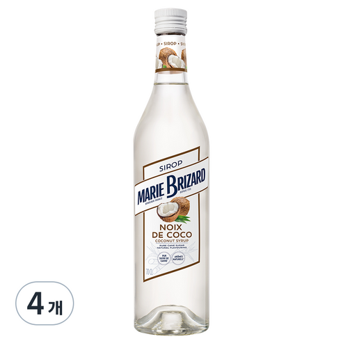 코코넛시럽 - 마리브리자드 코코넛 시럽, 700ml, 4개