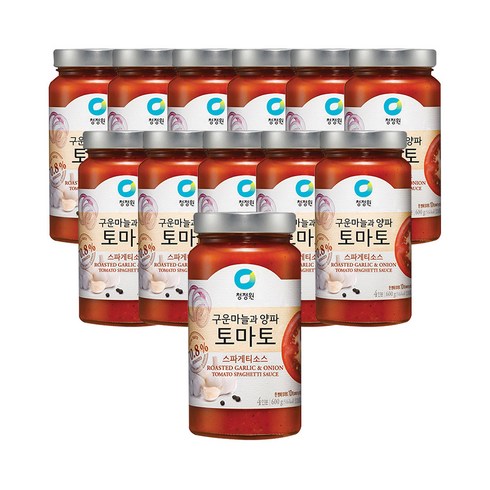 청정원 구운마늘과 양파 토마토 스파게티소스, 600g, 12개