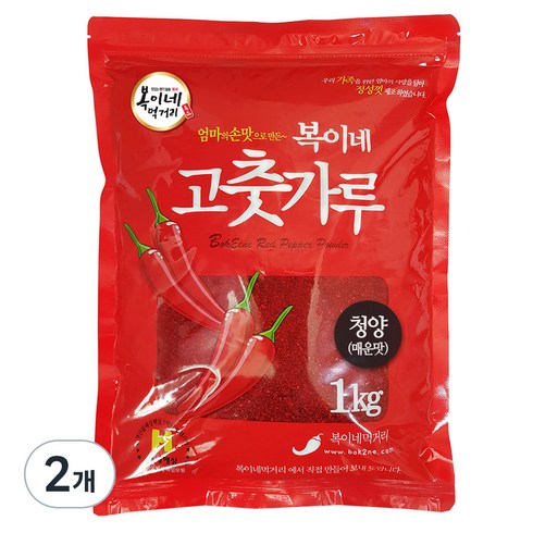 청양고춧가루 - 복이네먹거리 청양 고춧가루 김치용, 2개, 1kg