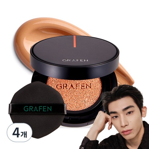 그라펜 남성용 핸섬 커버 쿠션 15g, 3호, 4개