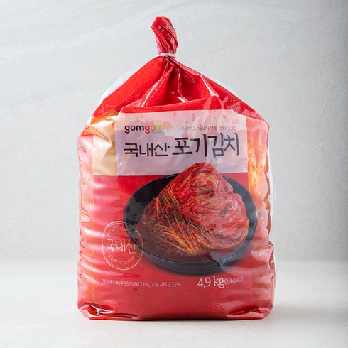 국산배추김치 - 곰곰 국내산 포기 김치, 4.9kg, 1개
