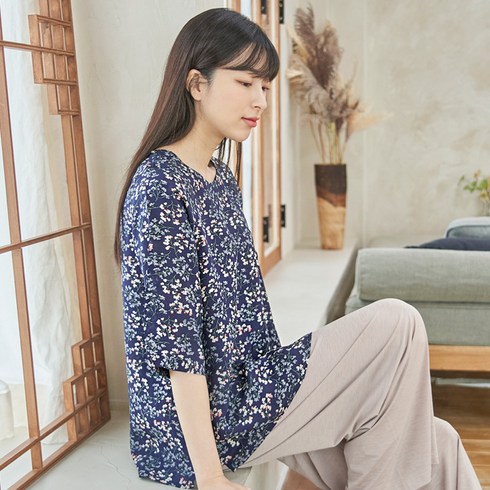 속옷미인 여성용 풍기인견 마티니 7부 블라우스 상의