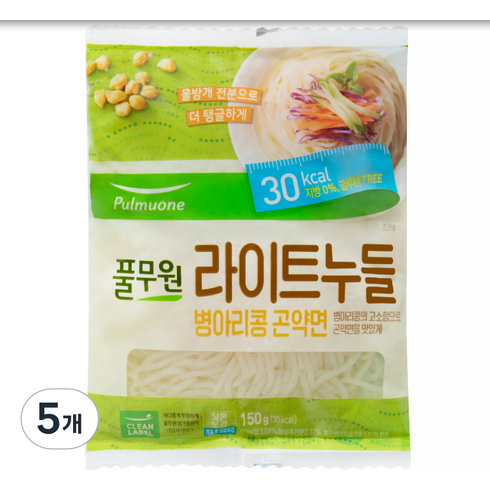 저칼로리면 - 풀무원 라이트누들, 150g, 5개