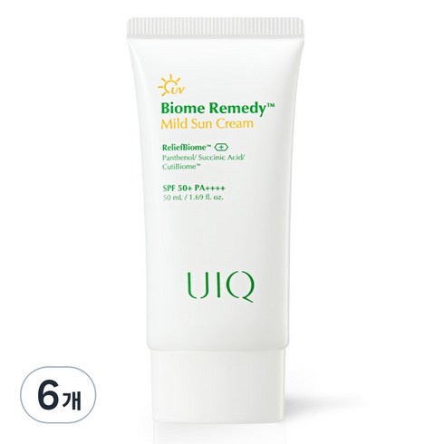 유이크 - 유이크 바이옴 레미디 마일드 선크림 SPF50+ PA++++, 50ml, 6개