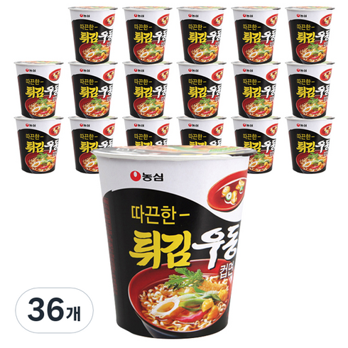 농심 튀김우동 컵면, 62g, 36개