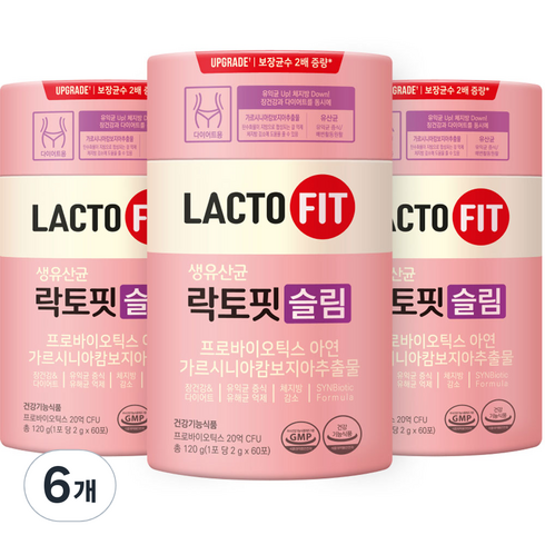 종근당건강 락토핏 슬림 60p, 6개, 120g