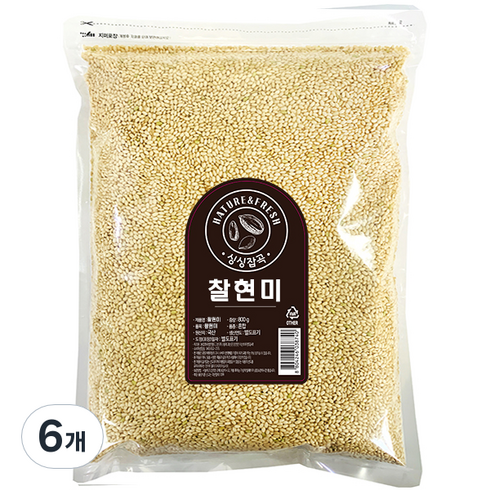 싱싱잡곡 찰현미, 800g, 6개