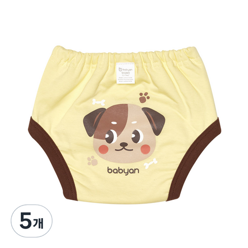 베이비앙 5중 방수 배변훈련팬티, 바둑이, 5개