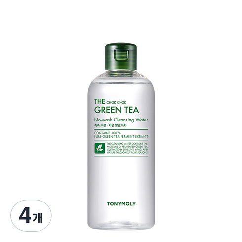 토니모리 더 촉촉 그린티 노워시 클렌징 워터, 300ml, 4개