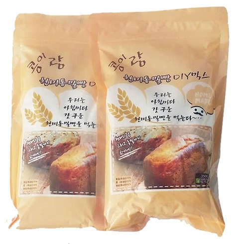 통밀식빵믹스 - 현미그린 콩이랑 현미통밀빵 DIY 믹스, 350g, 2개