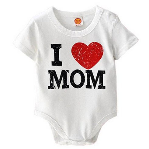 조이멀티 신생아용 빈티지 아이러브맘대디 바디수트