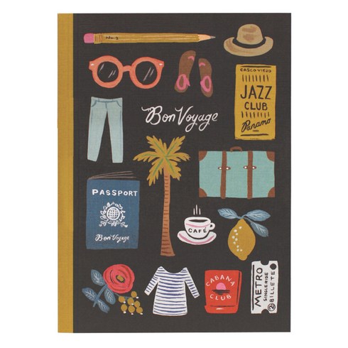 라이플페이퍼 TRAVEL ESSENTIALS 여행 저널 노트, 혼합 색상, 1개