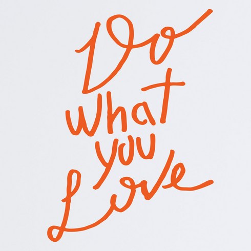 1AM 캘리그라피 인테리어 포인트 스티커 Do what you Love, 주황