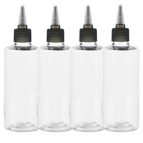 병도매닷컴 투명 뾰족 검정마개 공병 AC200, 200ml, 4개입