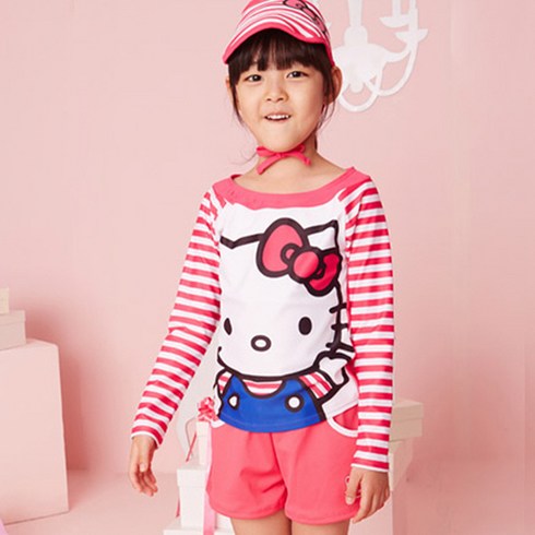 쿠기어드벤쳐 여아용 헬로키티 래쉬가드 4종세트 HK-HG022