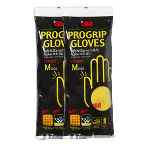 쓰리엠 프로그립 글로브 고무장갑 PG100R, 2개