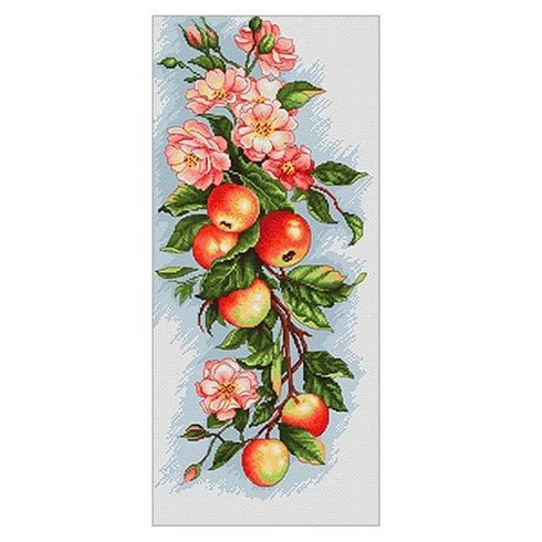 케이엠엘리 3D 사과나무 30 x 65 cm 보석십자수 DIY키트, 혼합 색상, 1세트