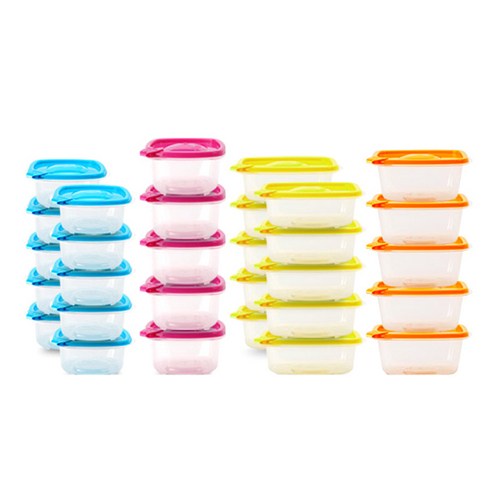 데코 에어톡 전자레인지 밀폐용기 30p세트, 1세트, 정사각 350ml + 500ml + 직사각 450ml + 600ml