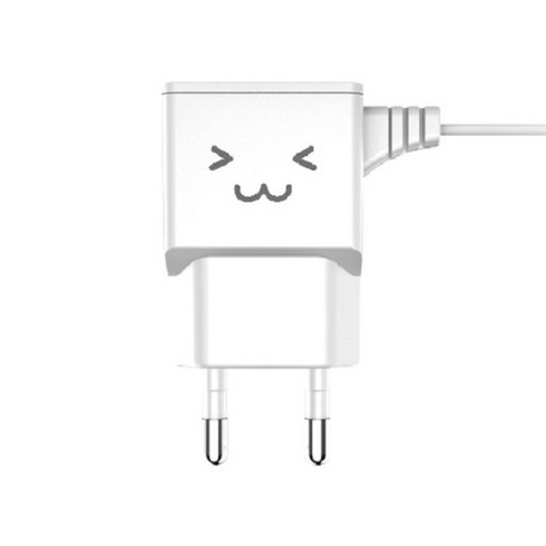 ELECOM 2.1A 5핀 가정용 일체형 충전케이블 화이트, EK-C215WH, 1개