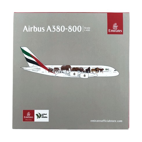 GeminiJets 1:400 Emirates A380-800 A6-EEQ wildlife 5 비행기 다이캐스트, 혼합 색상, 1개