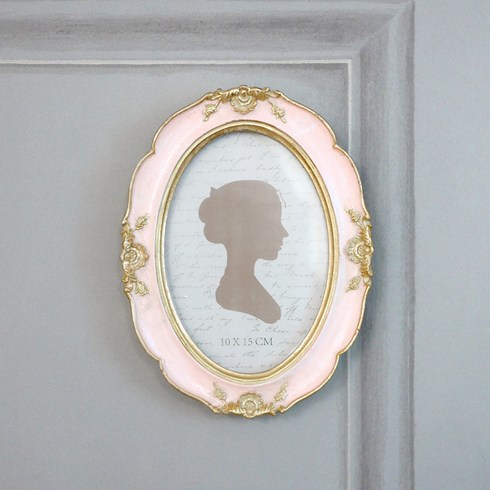 꼬떼따블 로즈가든 프렌치 빈티지 타원액자 K265436, 핑크골드