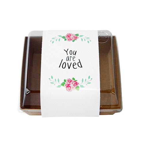 도나앤데코 샌드크라프트 정사각 일회용도시락 10p + 와이드띠지 you are loved 10p, 1세트