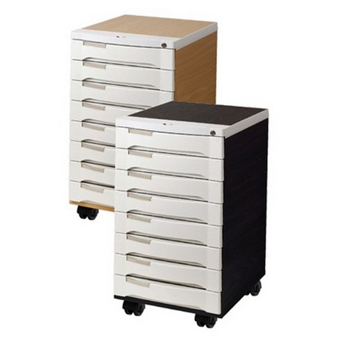우드맥스 서류함 플러스 이동형 WDP7008W 301 x 368 x 515 mm, 월넛, 8단