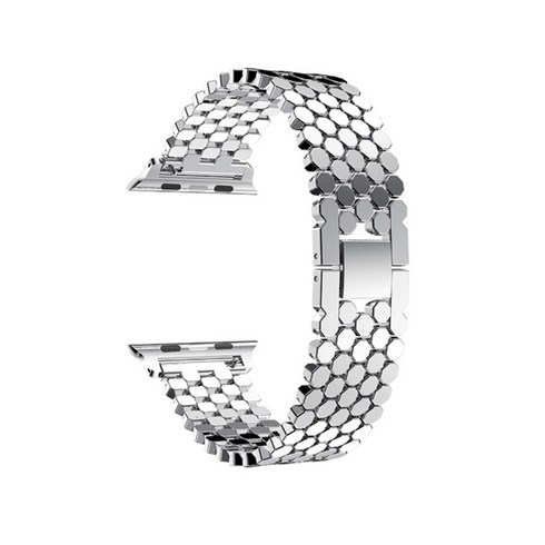 윰플 애플워치 3/4/5 메탈 도트체인 밴드 (38/40mm 호환 가능), 실버, 1개