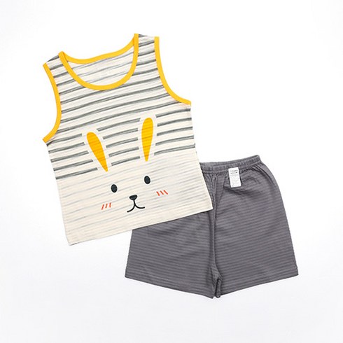 메이키즈 아동용 옐로레빗 오가닉 민소매내의