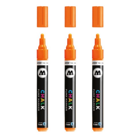 모로토우 블랙보드 초크 펌프 마카 둥근펜 S 4mm, 007 네온 오렌지, 3개
