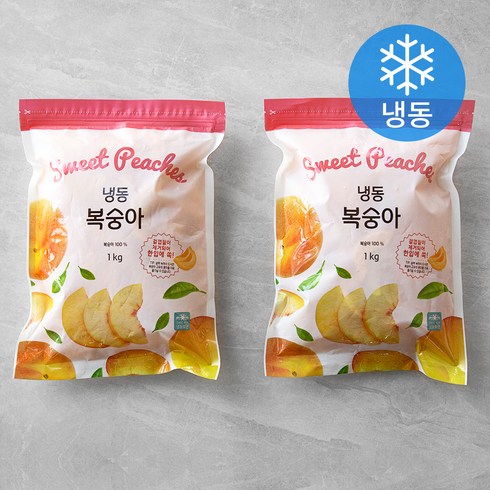 생활앤 복숭아 (냉동), 1kg, 2개