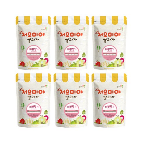처으미야 - 쌀과자마을 처으미야 퍼핑 과자, 딸기, 6개, 50g