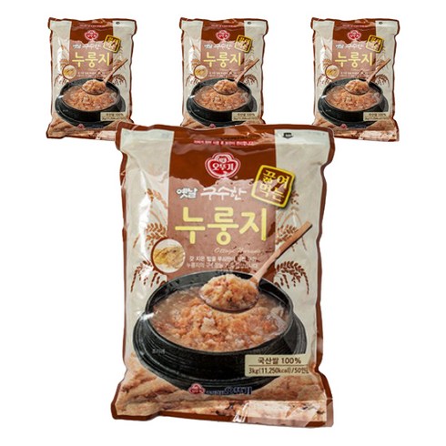 오뚜기 옛날 구수한 끓여먹는누룽지, 4개, 3kg