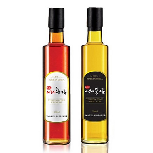 예천 어무이 참기름 300ml + 들기름 300ml, 1세트