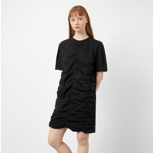 로켓런치 R PUFF SLEEVE SHIRRING DRESS