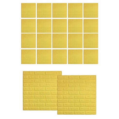 쿠셔니 파벽돌 폼블럭 v2 710 x 770 mm, 22개, 파스텔옐로우