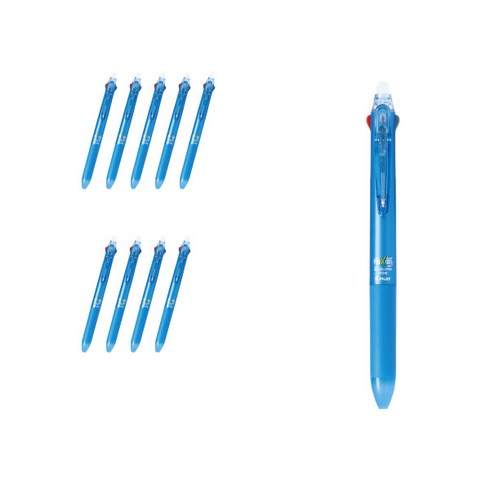 파이롯트 프릭션 볼 2 브리스타 다색펜 0.38mm PLKFB40UF-EX, 라이트블루, 10개