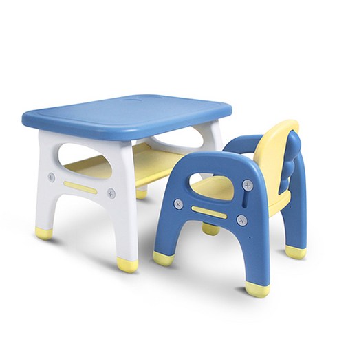 아기의자책상 - 베이블퓨어리 프리미엄 스마트 유아 책상 + 의자 세트, 쥬라기(옐로우 + 블루)