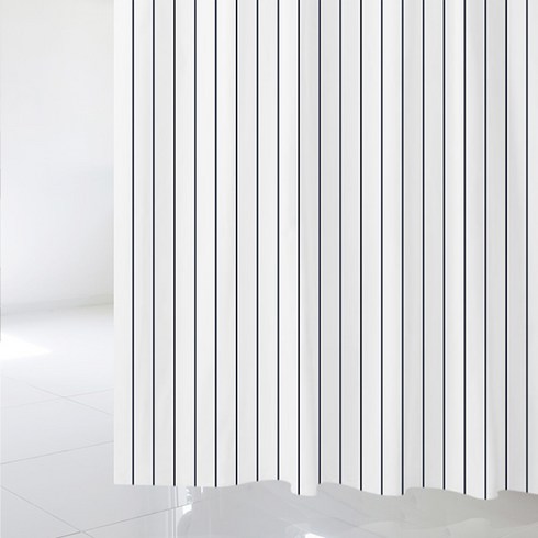 수풀 북유럽 스타일 샤워커튼 SC548 1800 x 1880 mm + 스테인리스 커튼고리 12p, 1세트