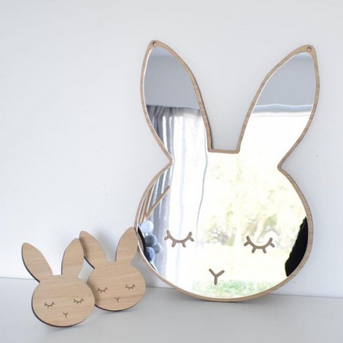 비솔 바이마트 원목 아크릴 안전거울 토끼, 혼합색상